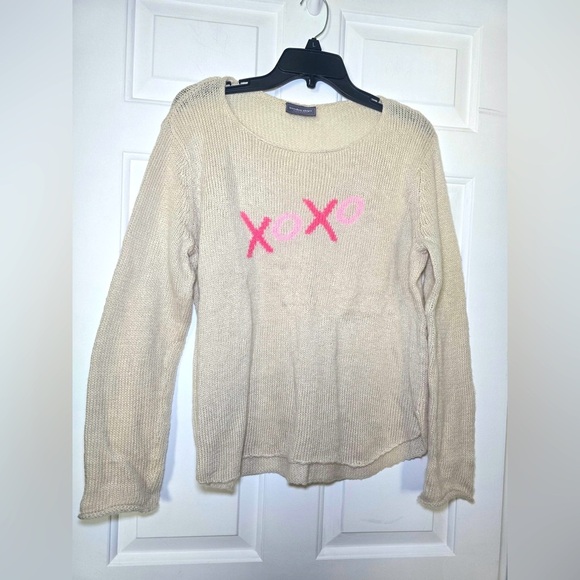 Wooden Ships Paola Buendia XOXO Sweater Cream Sz S/M Soft Mohair Wool Soft LS - Picture 1 of 5